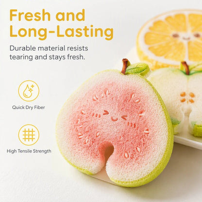 🧴✨Cute fruit-shaped dishwashing sponge brush