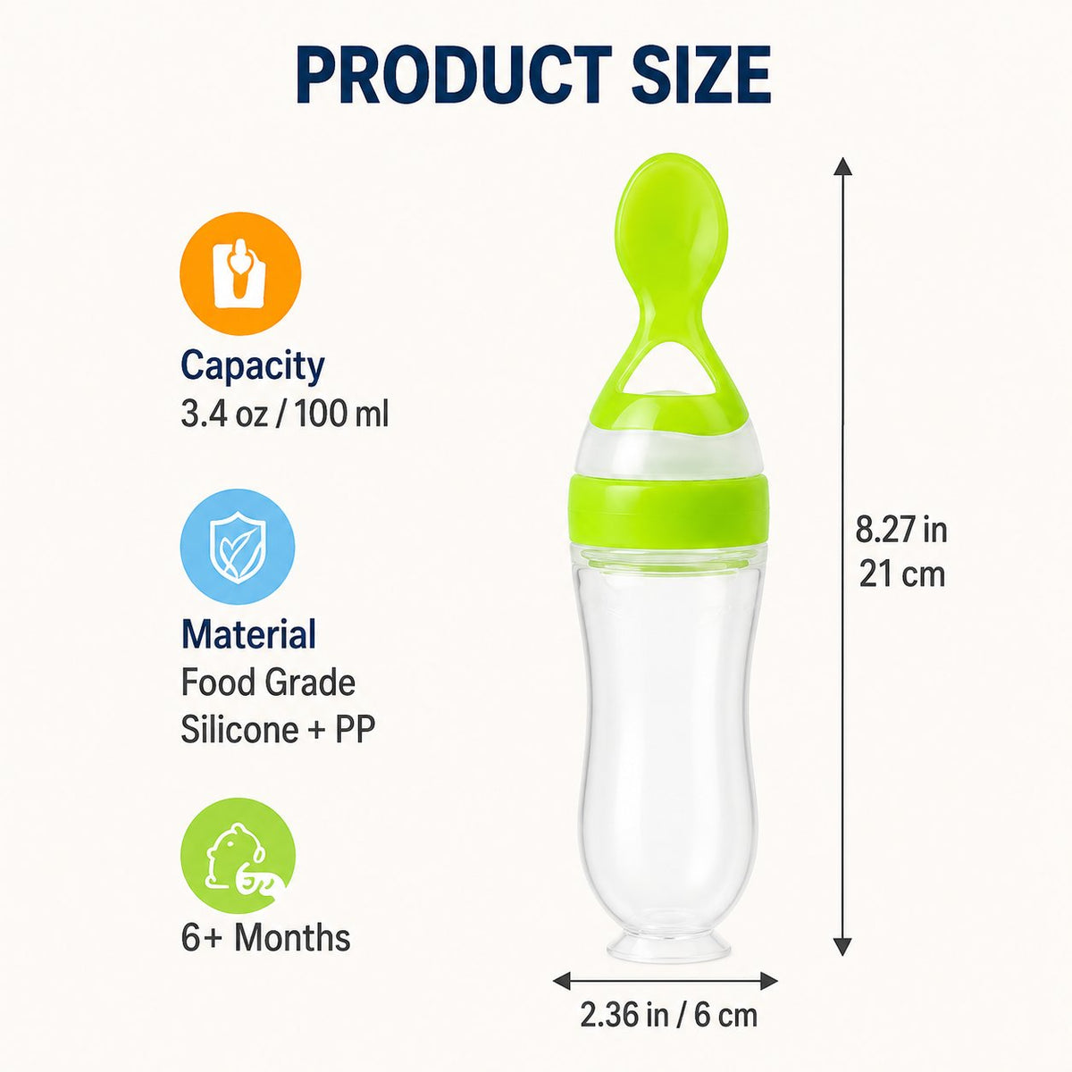Baby Food Squeeze Spoon Feeder | 2-In-1 Silicone Feeding Bottle 👶
