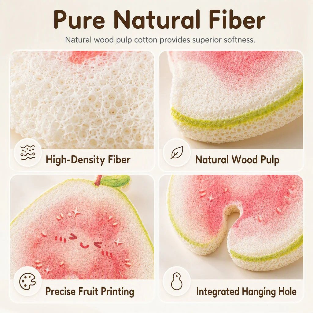 🧴✨Cute fruit-shaped dishwashing sponge brush