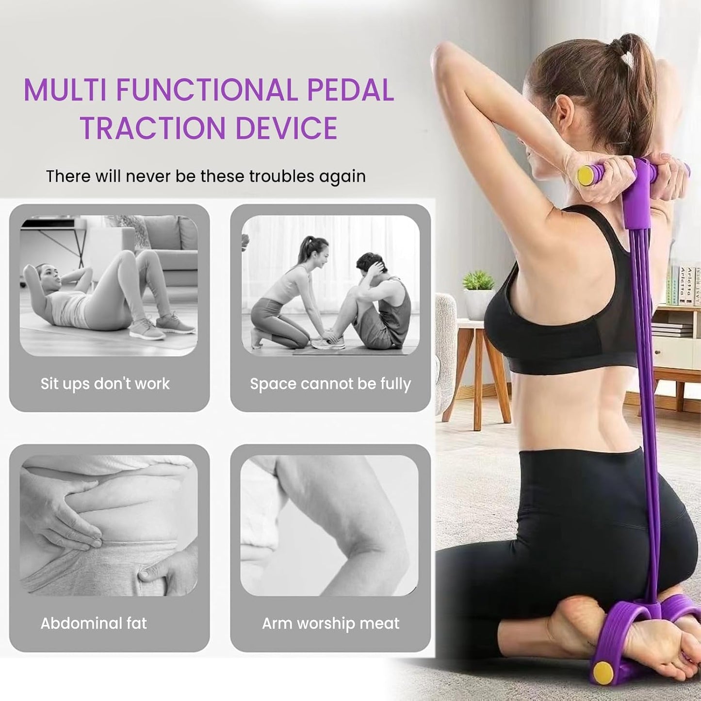 💪2025 latest 8-Tube Pedal Resistance Device - Detachable And Adjustable Pedal Resistance Device