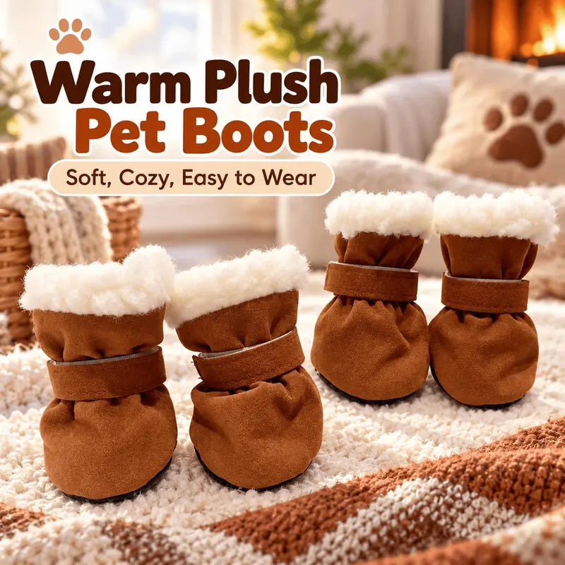 Soft Velvet Puppy Booties | Non-Slip Paw Covers, Set of 4, product image 12