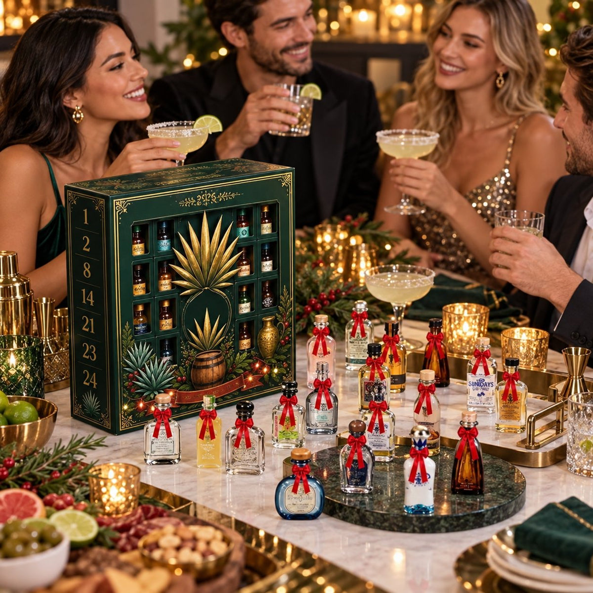 24-Day Mini Tequila Bottle Advent Blind Box for Holiday Celebration