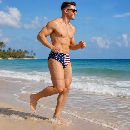 Funny Patriotic Men Swim Trunks - Personalized Birthday Gifts