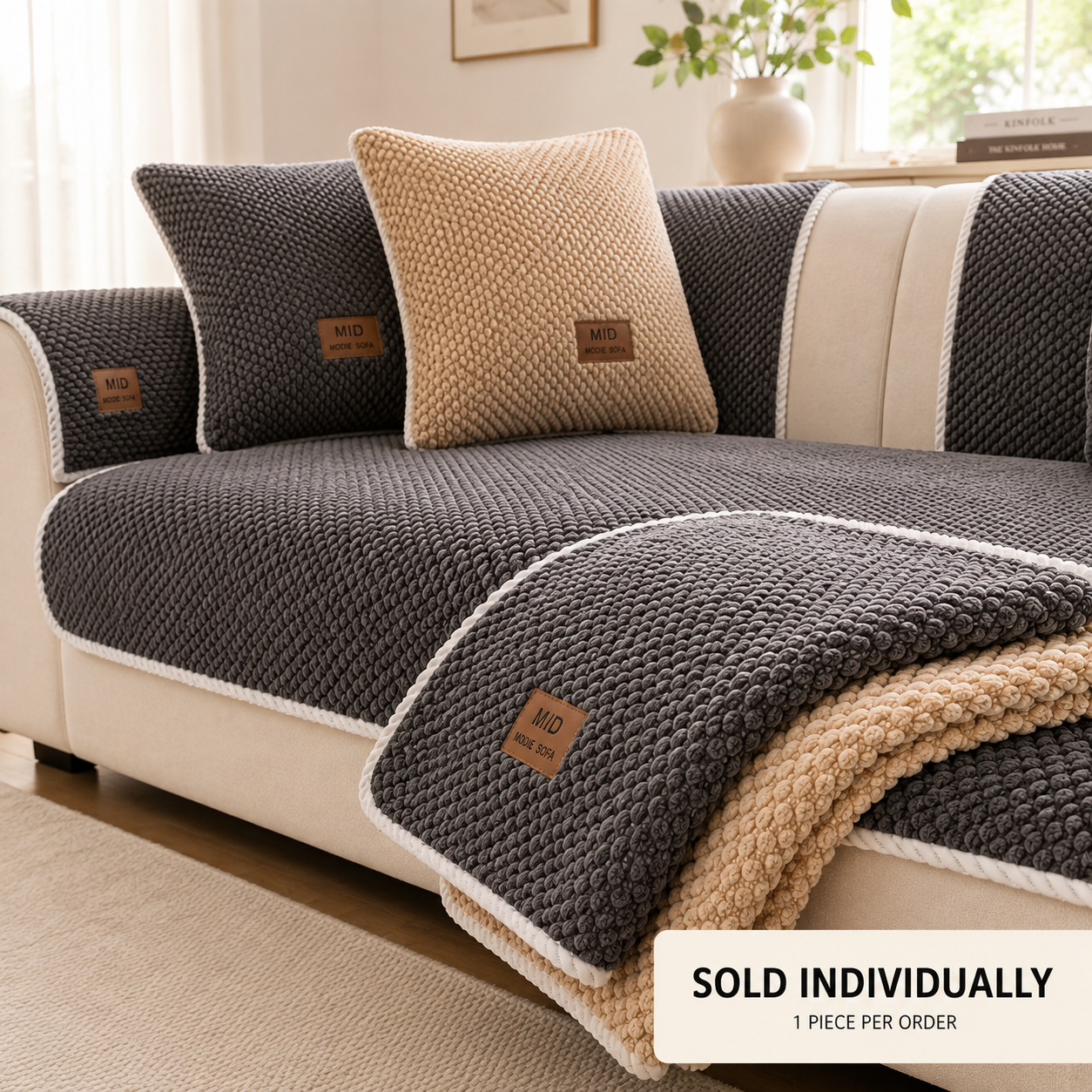 Removable Sofa Cover, Non-Slip Polyester