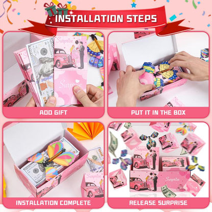 Surprise Pop-Up Gift Box with Flying Toys