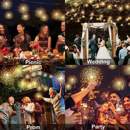 🎆 4-Pack Solar Fireworks Lights