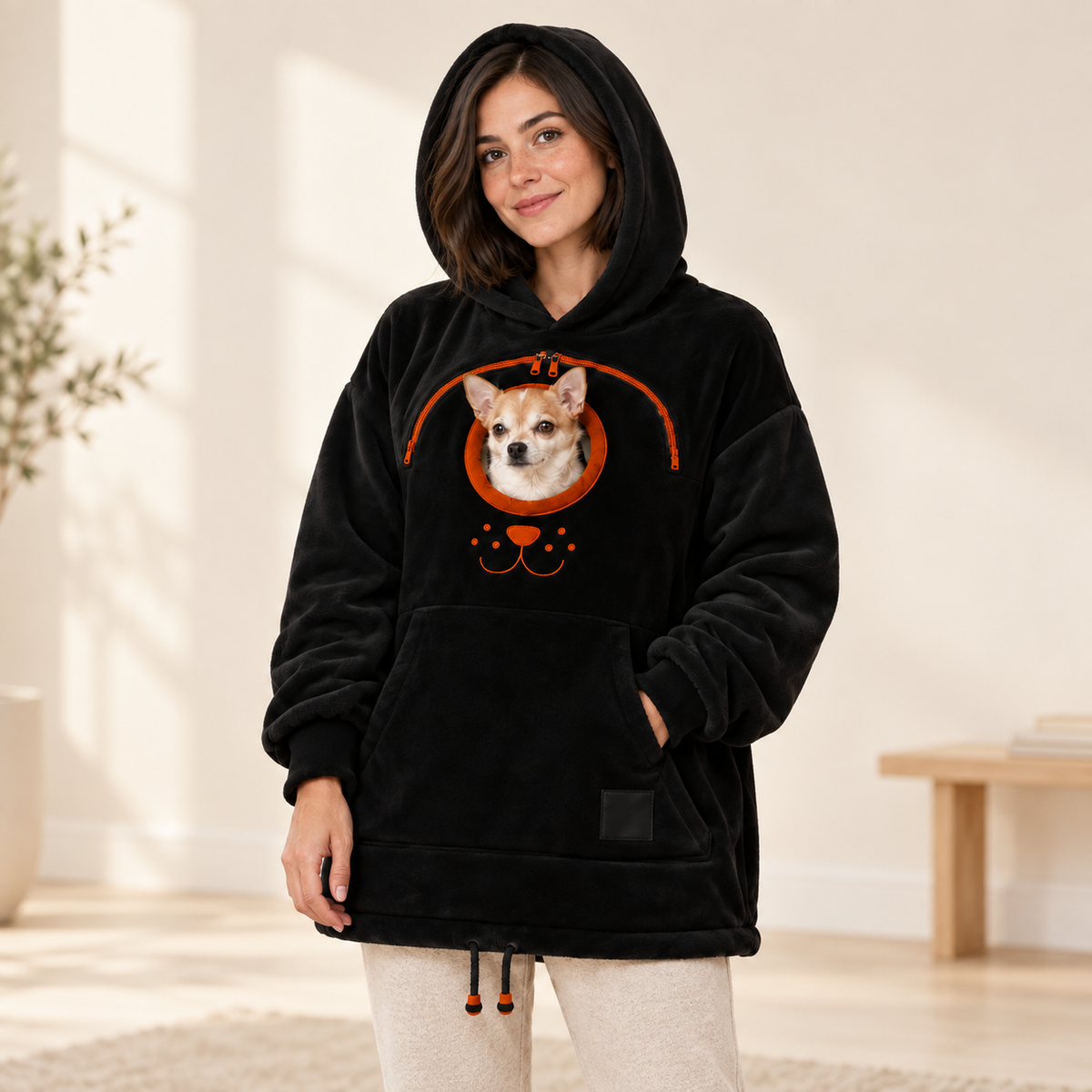 🐾 Cozy Pet Carrier Hoodie — Built-In Pouch for Cats & Small Dogs