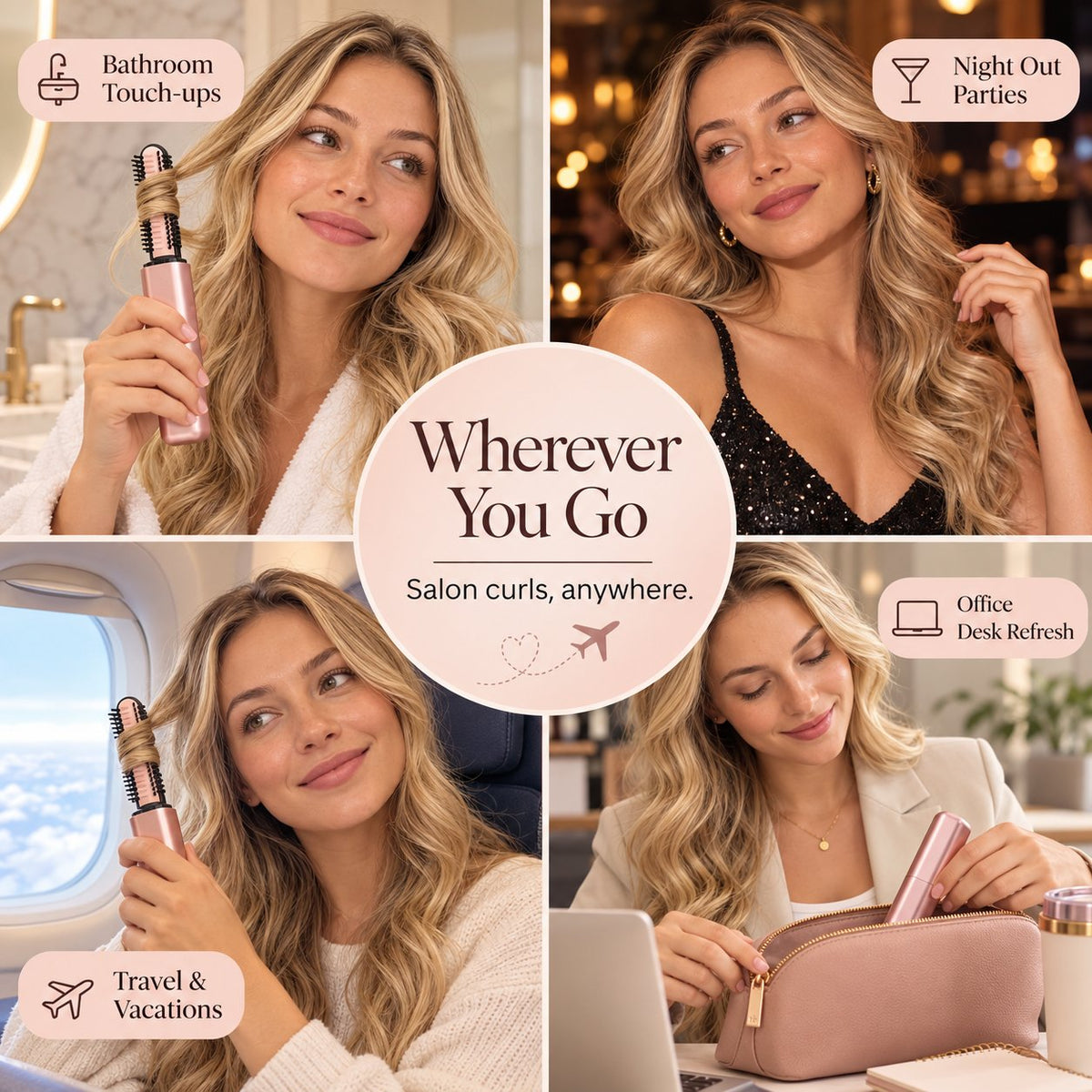Cordless Mini Ceramic Hair Curler with USB-C Charging