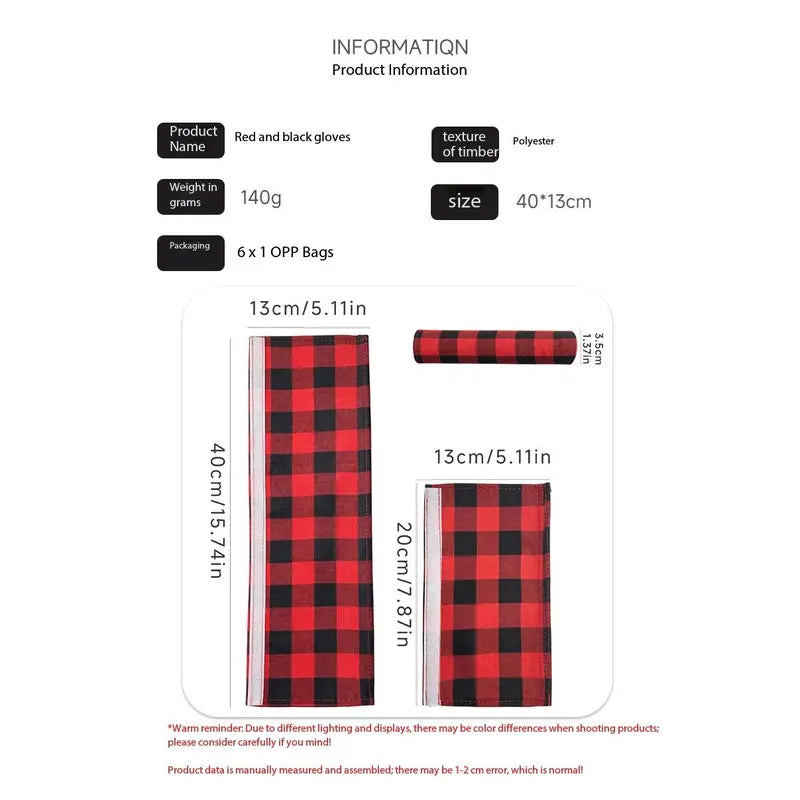 Christmas Refrigerator Handle Covers | Plush Plaid Wraps, product image 9