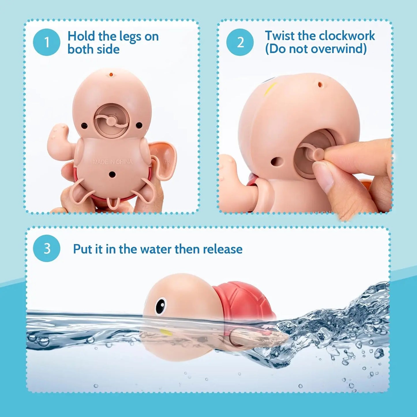 Swimming Baby Bath Toys, Water Pool Floating Wind Up Toys