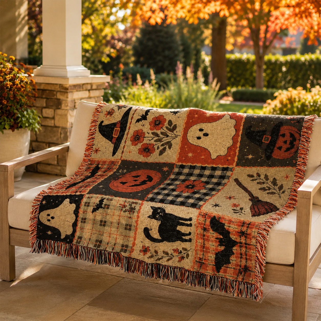 Multi-Function Woven Tassel Blanket
