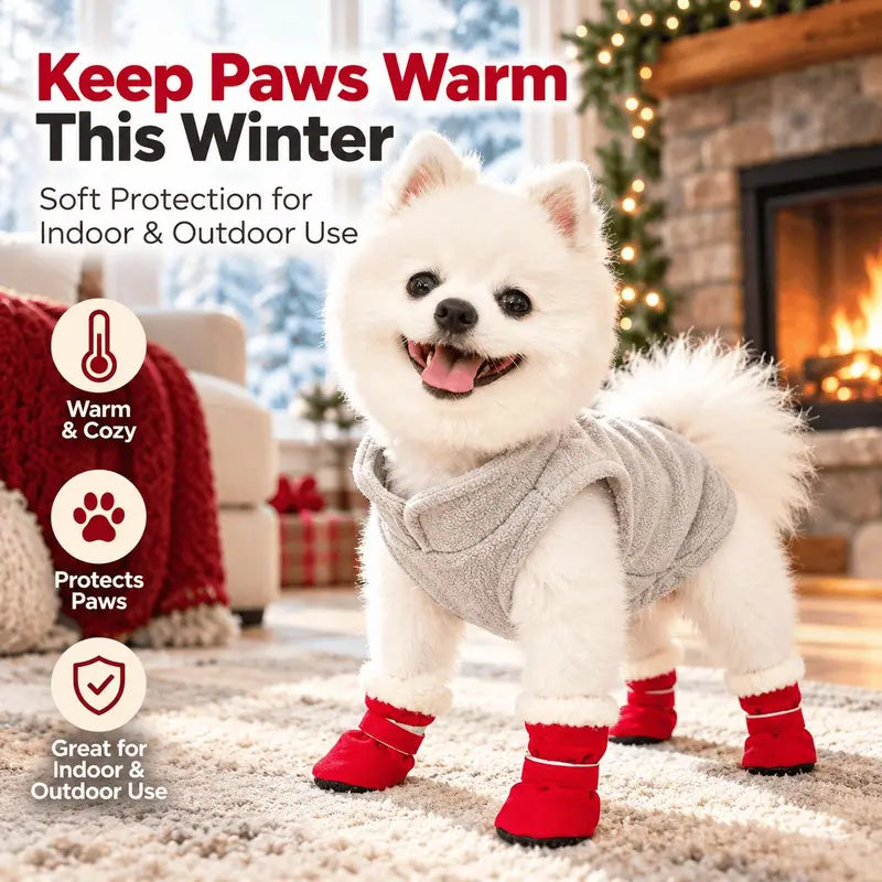 Soft Velvet Puppy Booties | Non-Slip Paw Covers, Set of 4, product image 8