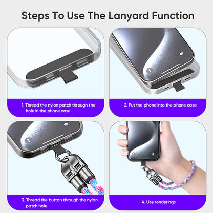 240W USB-C to USB-C Fast Charging Cable Lanyard & Wearable Wrist Strap