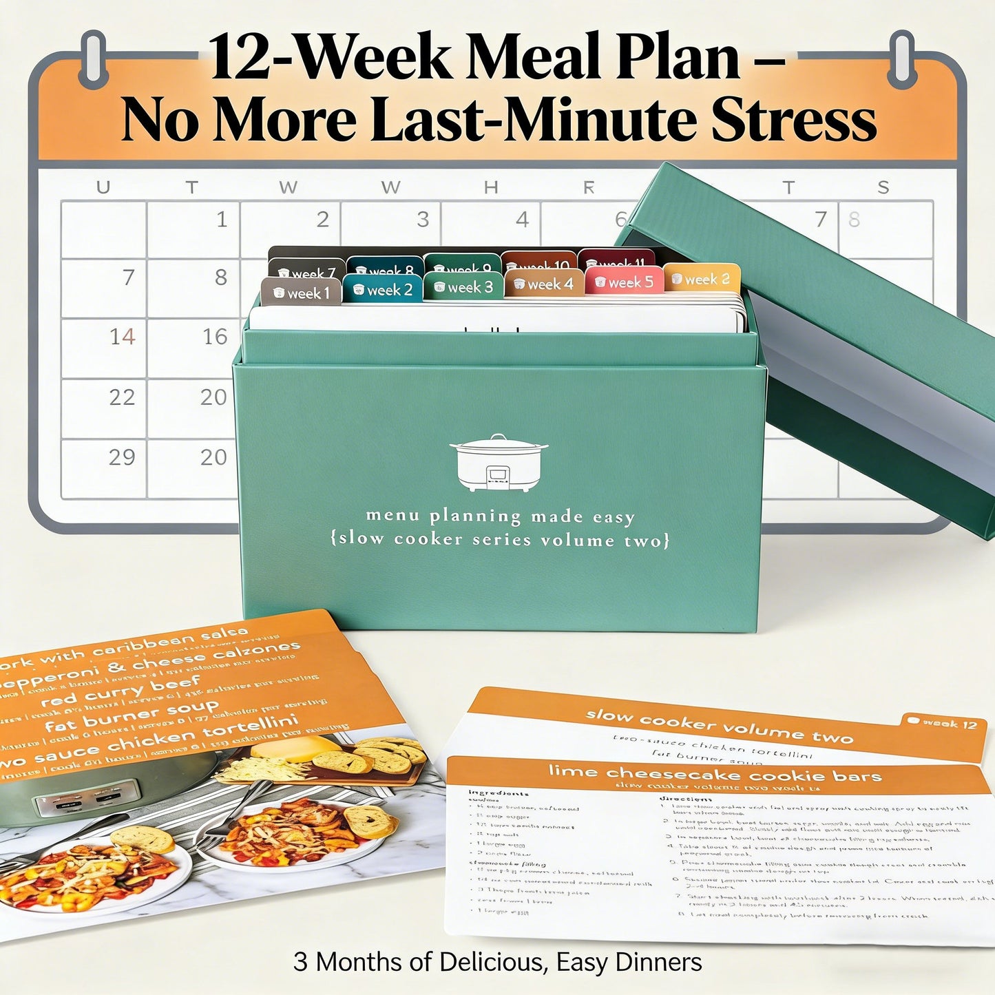 🍽️ Meal Planning Kit with 72 Photo Recipe Cards