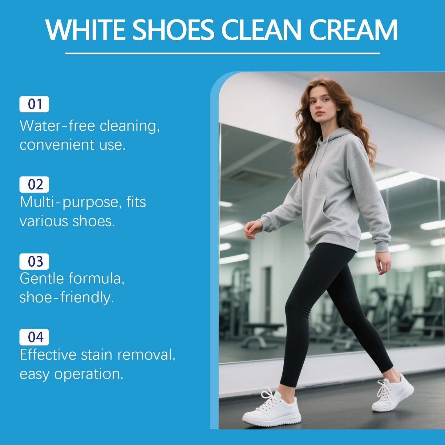 White Shoe Cleaner Cream  |   Multipurpose No-Wash Solid Comes with Sponge
