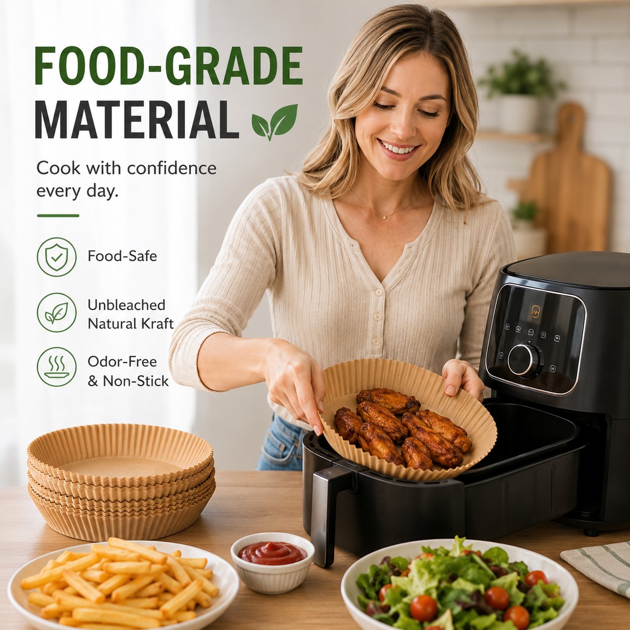 🍟 Disposable Round Air Fryer Paper Liners