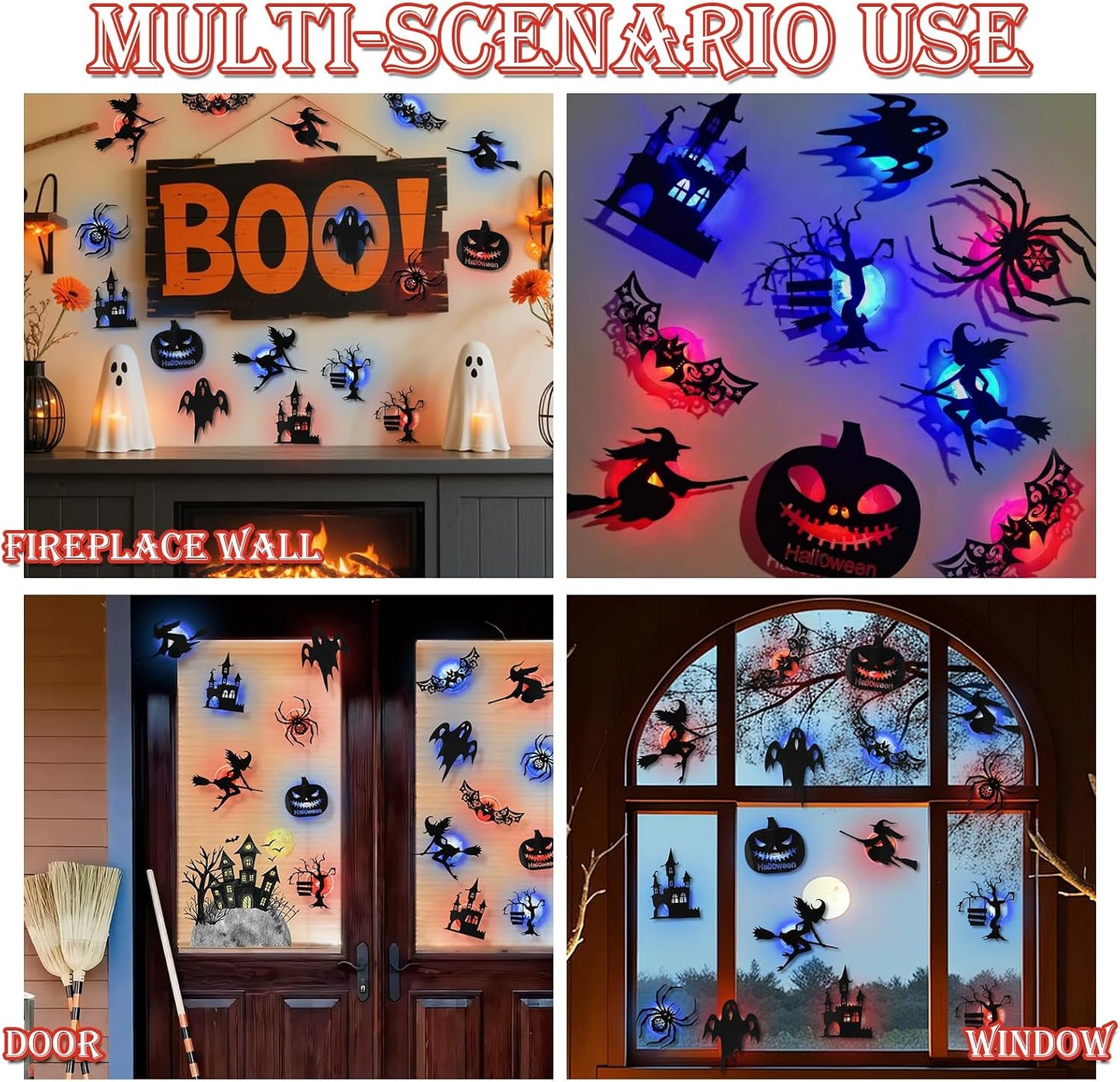 🎃 Halloween LED Silhouette Wall Light Stickers
