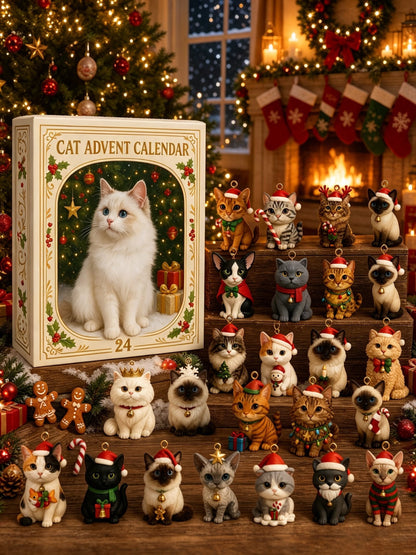 2026 Cat Advent Calendar with 24 Collectible Christmas Figures