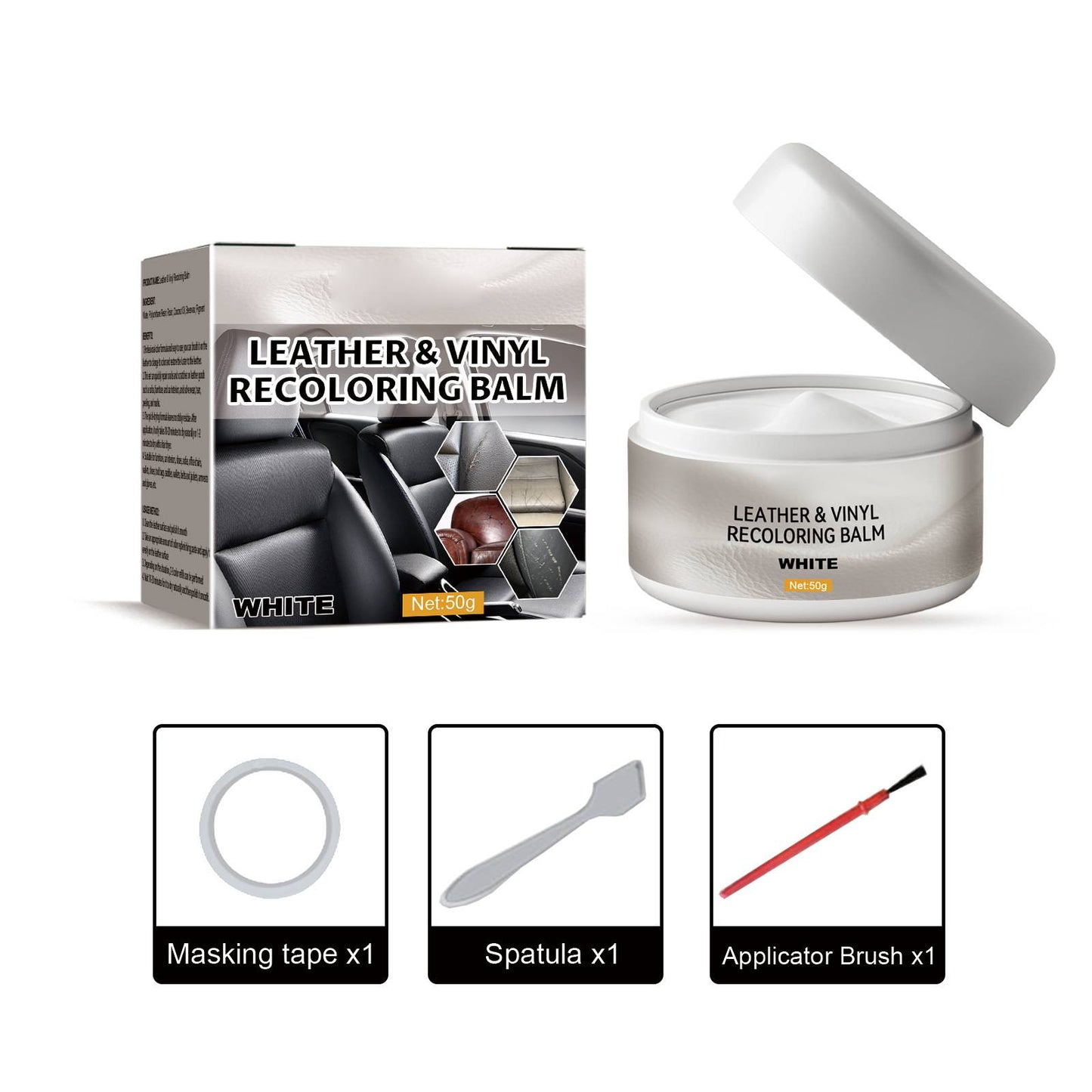 Leather & Vinyl Recoloring Balm Kit – Restore Faded Seats, Sofas & Shoes
