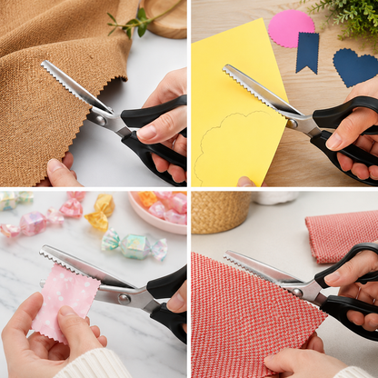 Stainless Steel Zig Zag Scissors with Serrated Teeth