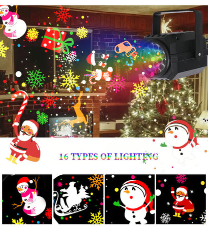 🎄✨LED Christmas Projection Lamp – 16 Patterns of Pure Holiday Magic!