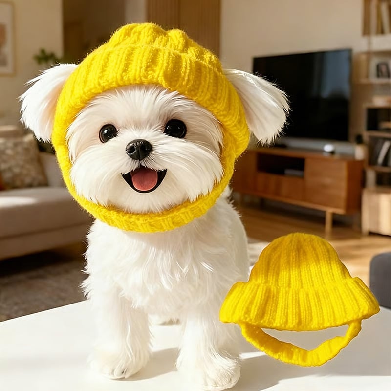 🔥 BUY 2 GET 1 FREE - 🐾Red Wool Knit Dog Beanie with Ear Flaps – Warm Winter Hat