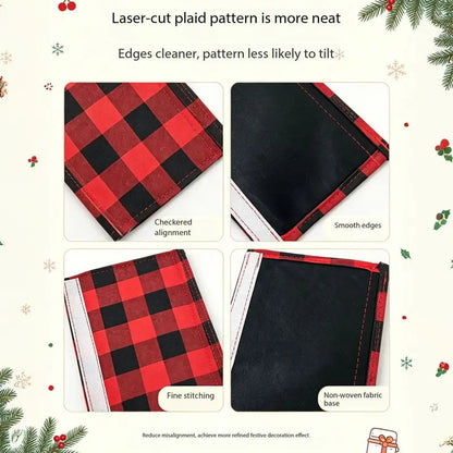 Christmas Refrigerator Handle Covers | Plush Plaid Wraps, product image 7