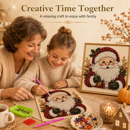 5-in-1 3D Pearl Art Kit – Christmas DIY Craft Set for Kids & Family Creative Fun