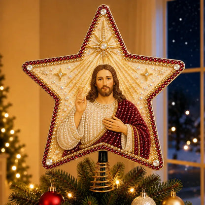 ⭐ Faith Inspired Pearl Diamond Art Christmas Tree Topper Craft Kit