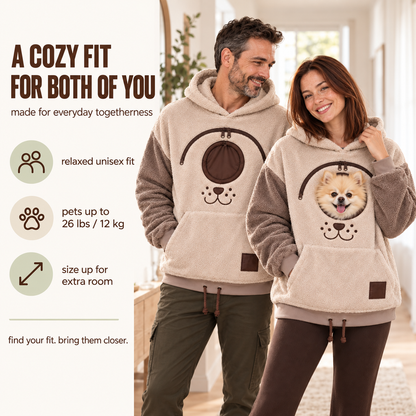 🐾 Cozy Pet Carrier Hoodie — Built-In Pouch for Cats & Small Dogs