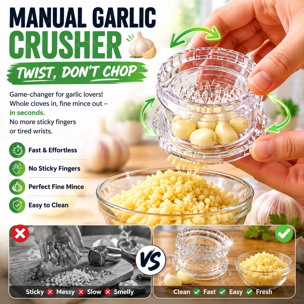 Manual Garlic Twister & Masher