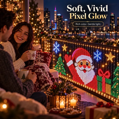 💡🎅Smart LED Matrix Balcony Curtain Light, Flowing Animation LED Curtain Lamp for Balcony