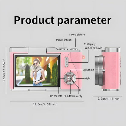 Portable 1080P Flip Screen Camera – Compact Pocket Vlog Camera with 32GB