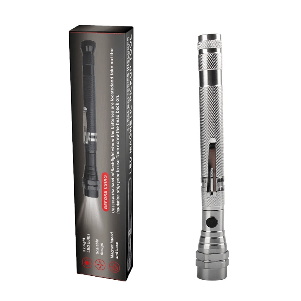 Flexible Telescopic LED Flashlight with Magnetic Tip 🔦