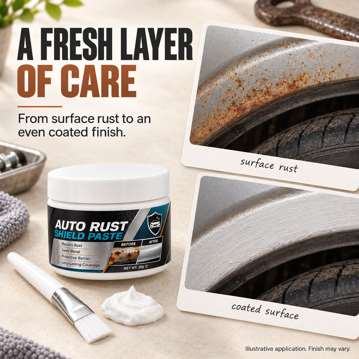 🚗Car Metal Rust Repair Paste‑ Auto Rust Shield