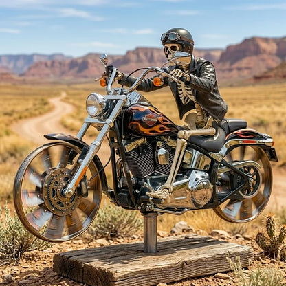 Skeleton Harley-Davidson Garden Wind Spinner