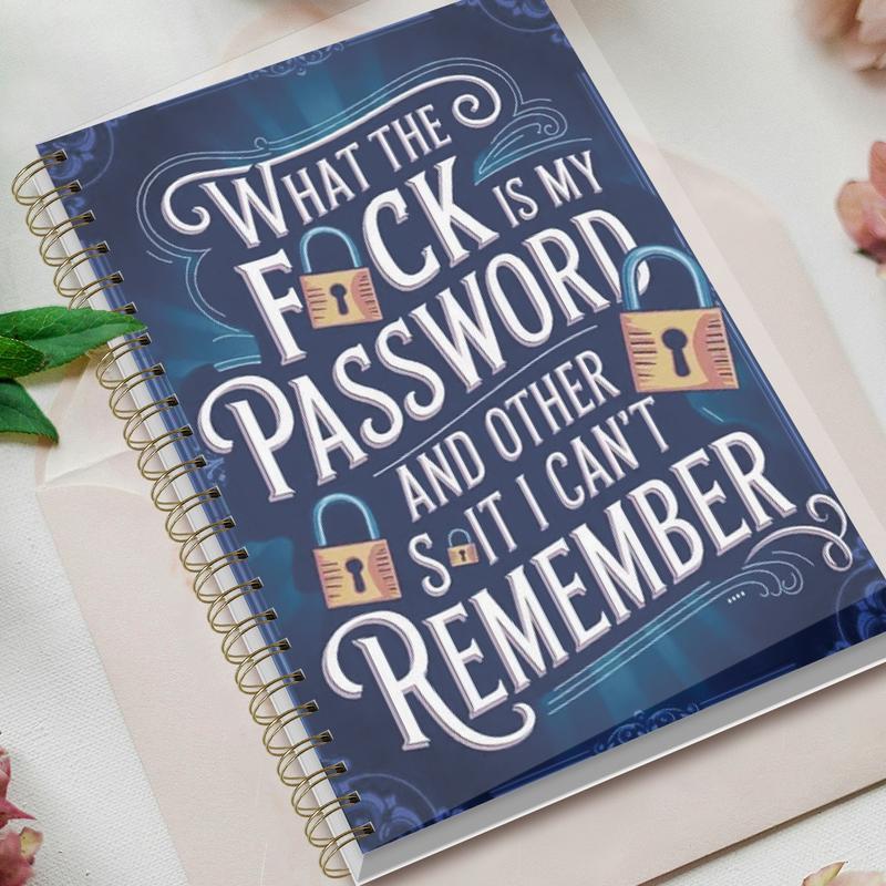 📅Funny Password Notebook - Spiral Bound with Lock Icons