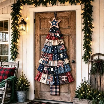 🎄 CHRISTMAS DOOR FAVORITE| Layered Fabric Tree Hanging