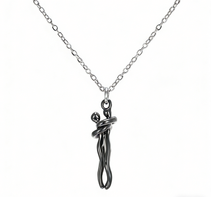 Sweet Embrace Pendant, Adjustable Silver Chain