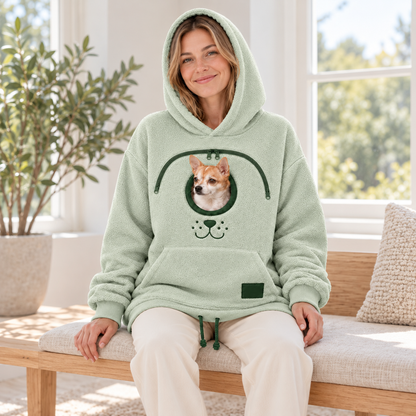 🐾 Cozy Pet Carrier Hoodie — Built-In Pouch for Cats & Small Dogs