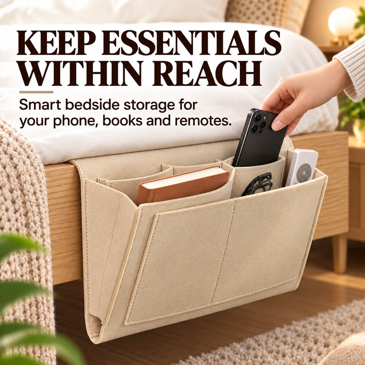 Bedside Hanging Organizer – Keep Essentials Within Reach