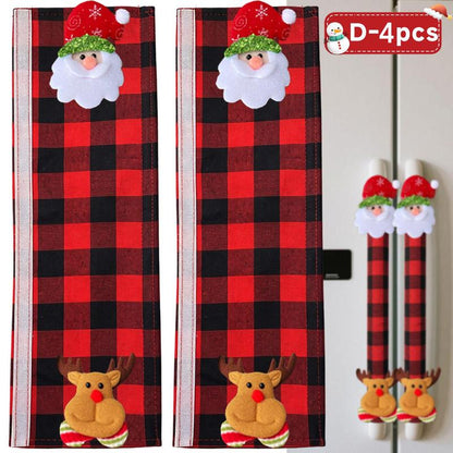 Christmas Refrigerator Handle Covers | Plush Plaid Wraps, product image 14