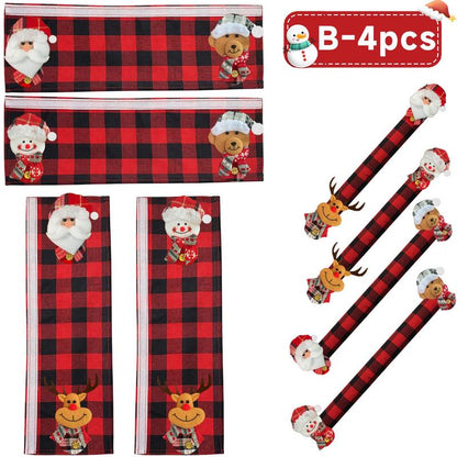 Christmas Refrigerator Handle Covers | Plush Plaid Wraps, product image 12