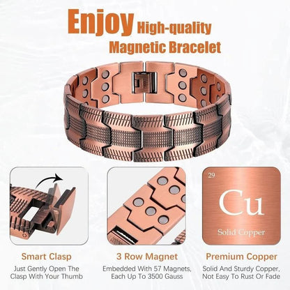 Copper magnetic bracelet--Relieve fatigue and promote blood circulation