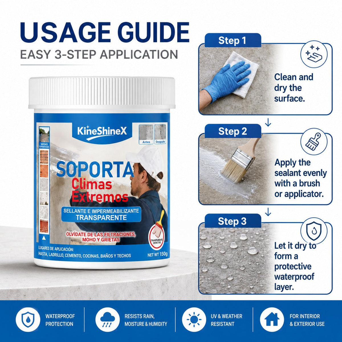 Transparent Waterproof Sealant – Flexible Crack Repair for Roofs, Walls & Tiles