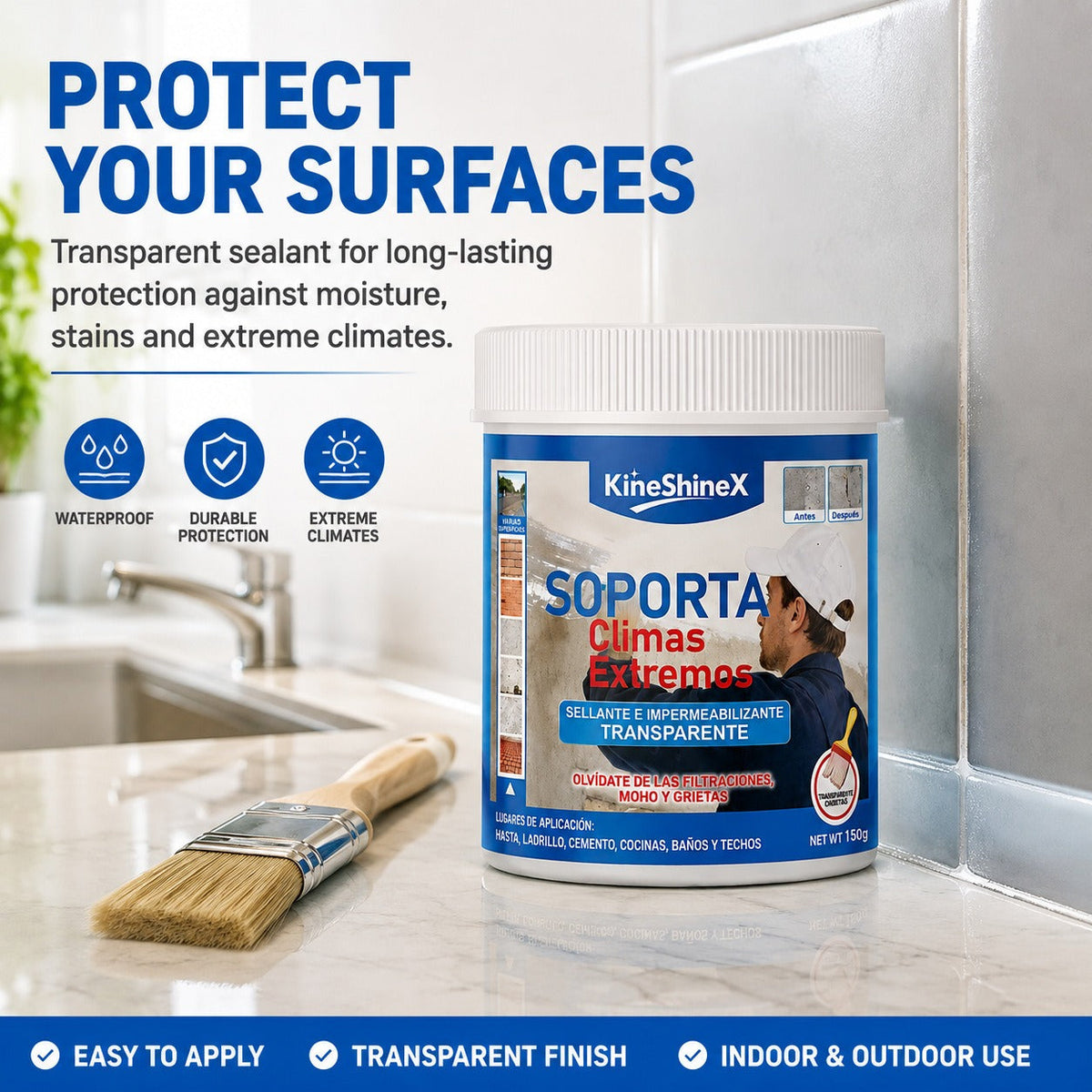 Transparent Waterproof Sealant – Flexible Crack Repair for Roofs, Walls & Tiles