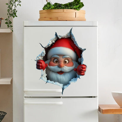 Festive Decor 2-Piece Santa Face Vinyl Stickers
