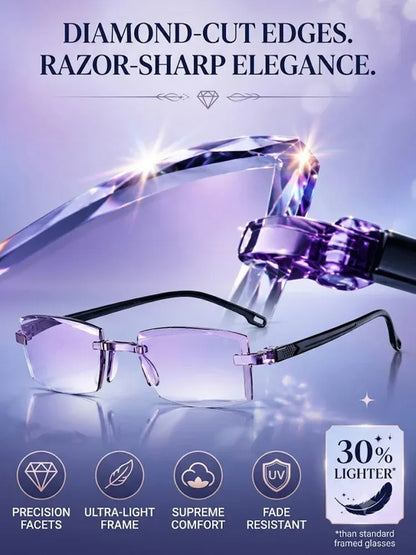 Diamond‑Cut Smart Zoom Reading Glasses, Comfortable Daily Eyewear