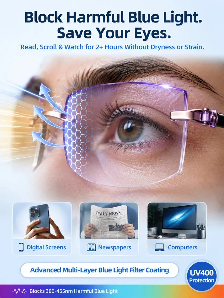 Diamond‑Cut Smart Zoom Reading Glasses, Comfortable Daily Eyewear