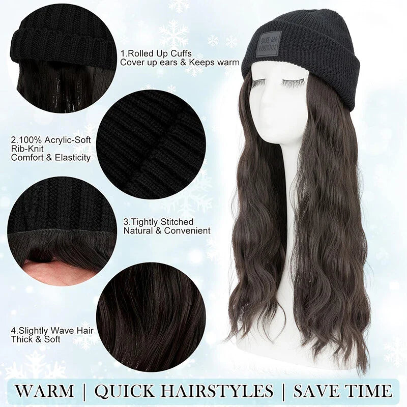 Women's Knitted Cap Wigs